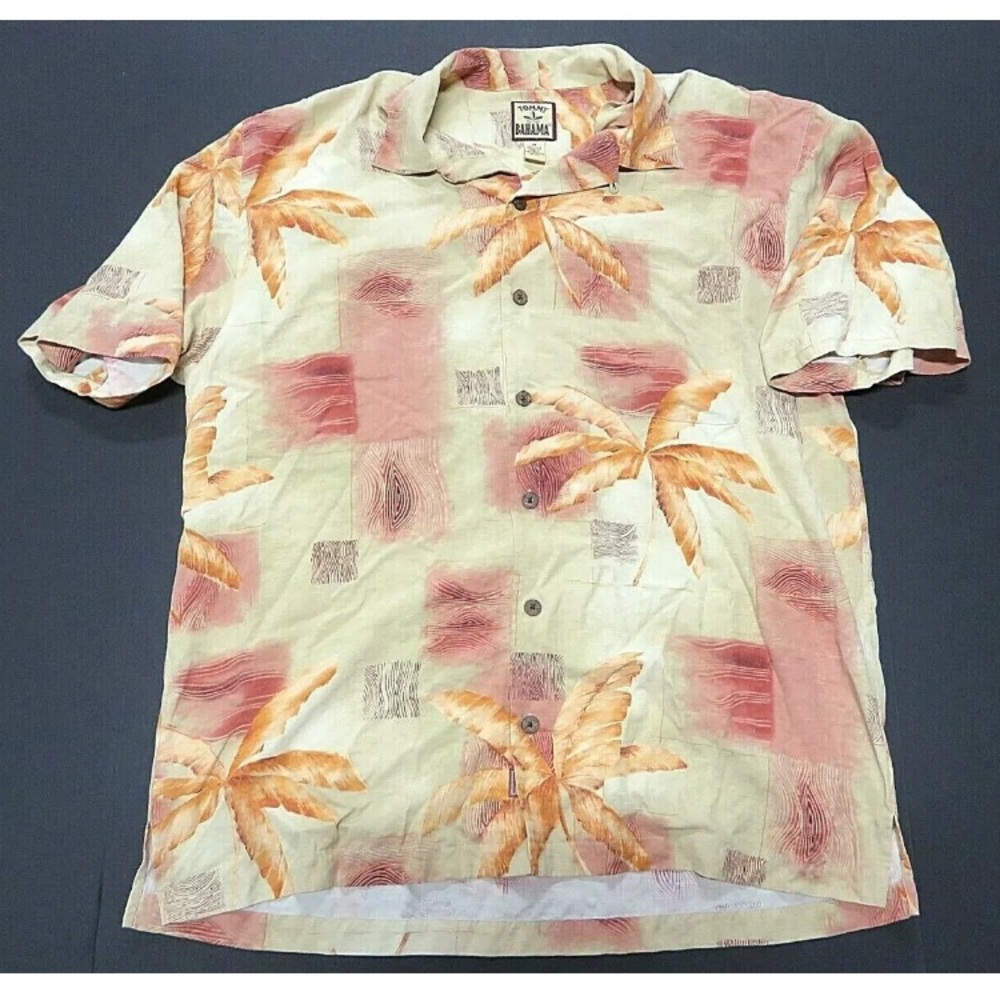 Tommy Bahama 100% Silk Hawaiian Print Shirt